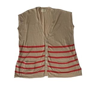 Shae - Anthropologie beige sleeveless cardigan with pockets. Size M